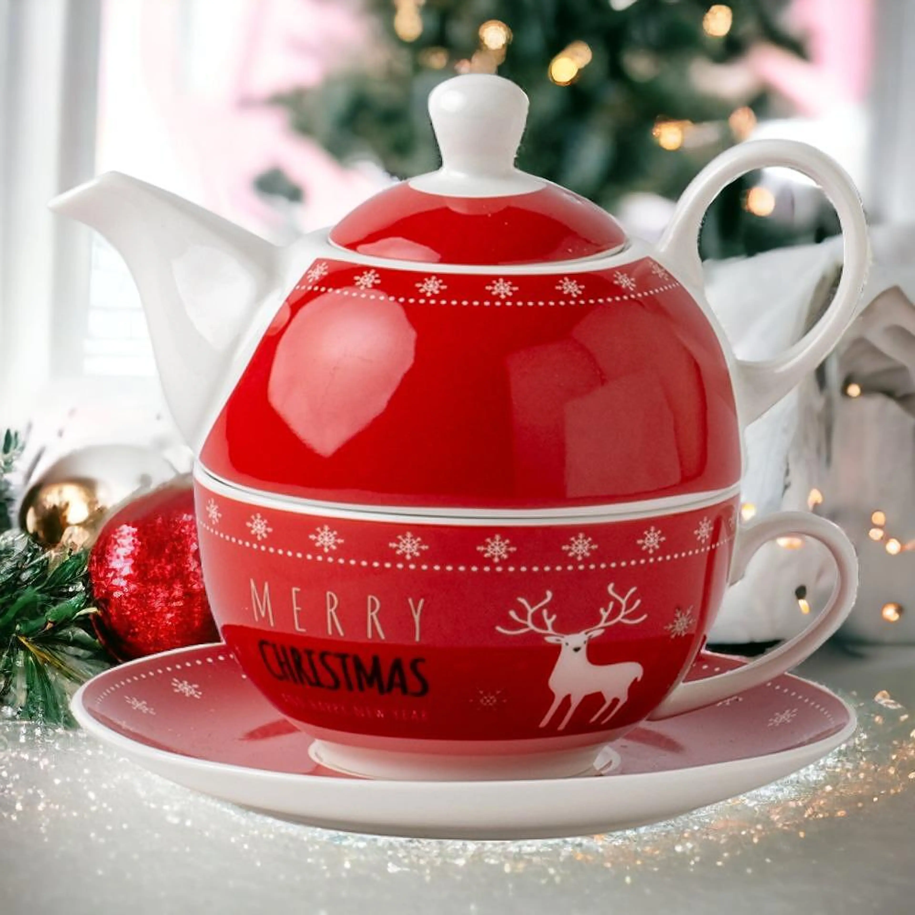 Порцеланов чайник с чаша 400мл Florina